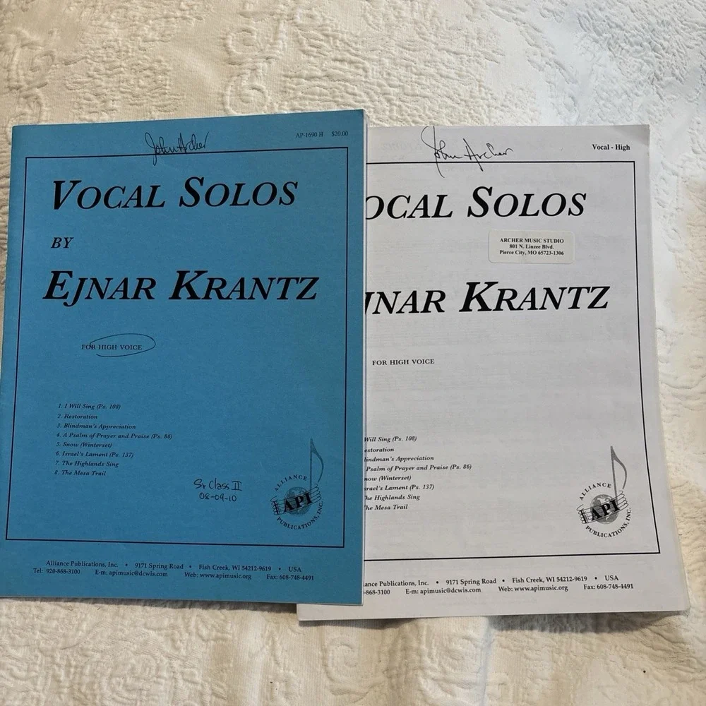Vocal Solos By Ejnar Krantz (8) - High Ed/pno Vocal Solos By Ejna